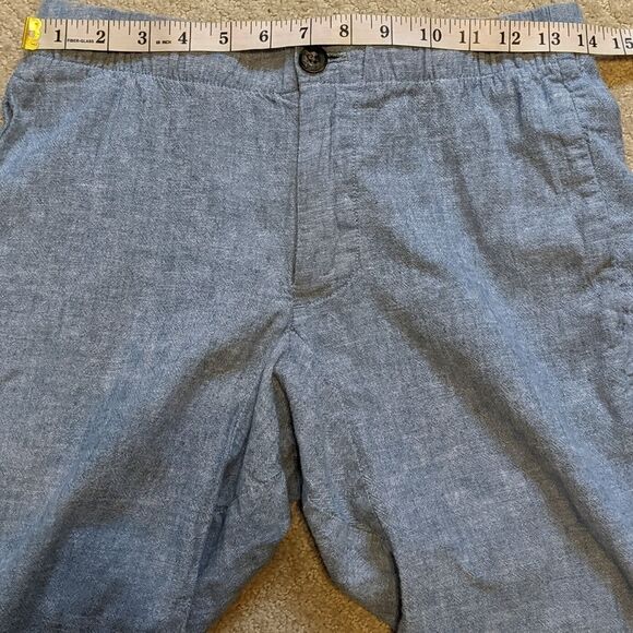 BONOBOS Heather Blue Linen Blend High Rise Tapered Leg Pants XS - Picture 3 of 10